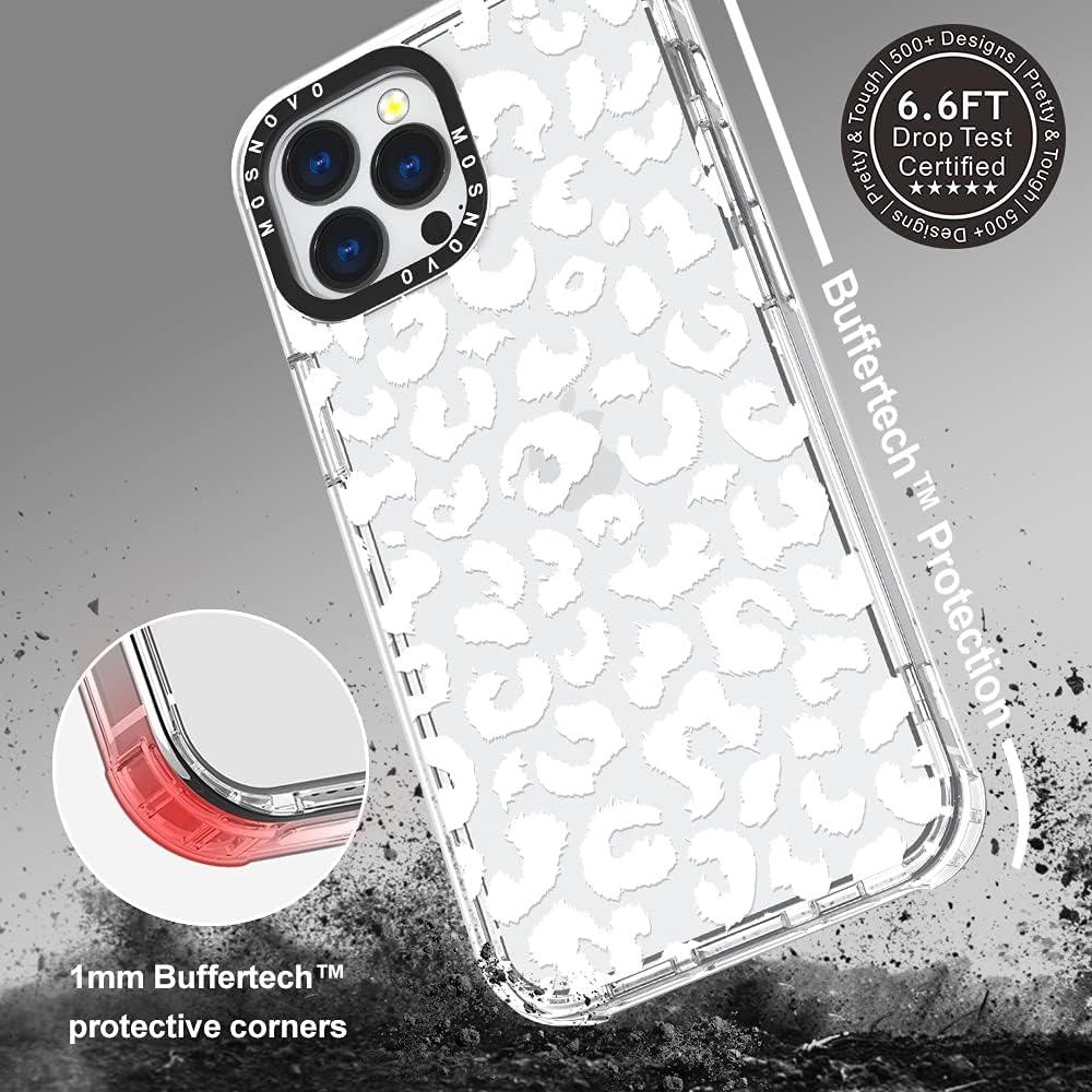 MOSNOVO Clear TPU Bumper Case for iPhone 13 Pro Max - Military-Grade Drop Protection with Anti Peel Off Tech - White