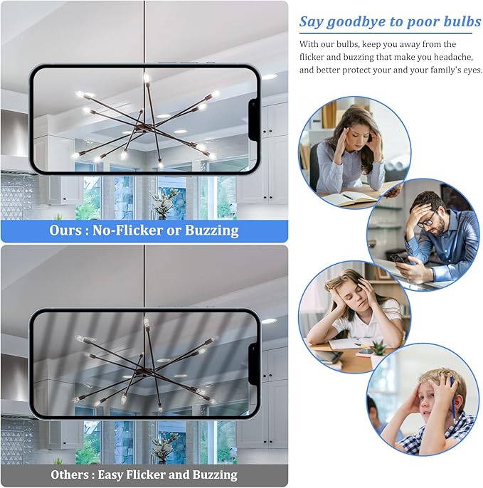 Brightever E12 Candelabra LED Light Bulbs 60 Watt Equivalent, 620 Lumen 6W C32 B11 Clear LED Filament Candle Bulbs, Dimmable Daylight White 5000K Chandelier Light Bulbs for Ceiling Fan, Pack of 5