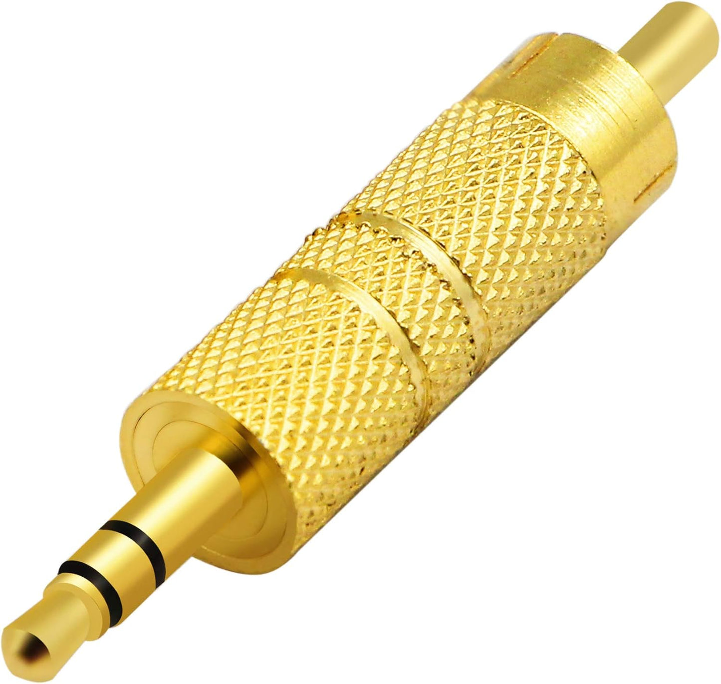 zdyCGTime Gold Plated 3.5MM to RCA Audio Adapter, Metal RCA Male to 3.5mm TRS Stereo Plug, 2-Pack.