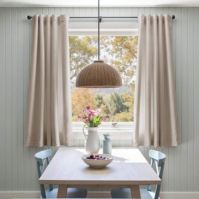 Lazzzy Velvet Blackout Curtains Thermal Insulated Room Window Drapes Super Soft Luxury Curtains for Living Room Bedroom Rod Pocket 2 Panels, Oatmeal, 52" W x 72" L