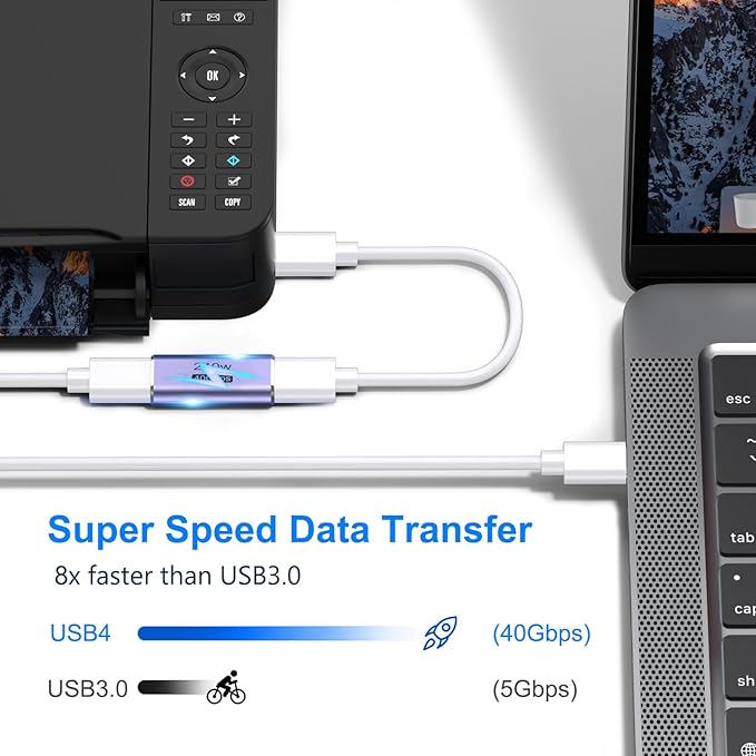 Vanjua 3 Pack USB C Coupler, USB Type C Female to Female Adapter Extender Compatible with Thunderbolt 4/3 Support up to 240W Charging, 40Gbps Data Transfer and 8K@60Hz Video