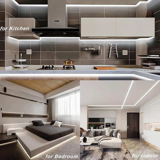 echosari Strip Lights Battery Operated, 16.5Ft 150 LED 2835 SMD Closet Strip Lights with Remote for Bedroom, Kitchen, Cabinet Décor (Cool White)