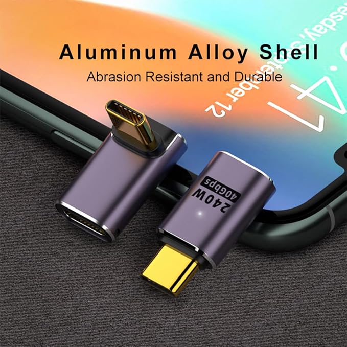 8 Pack USB C Adapter 240W 40Gbps 8K 60Hz, 90 Degree Right Angle, Straight, U Shape, Female to Male, Female to Female USB C Extender for Steam Deck, ROG Ally, Meta Quest, iPad, MacBook, Smart Phone