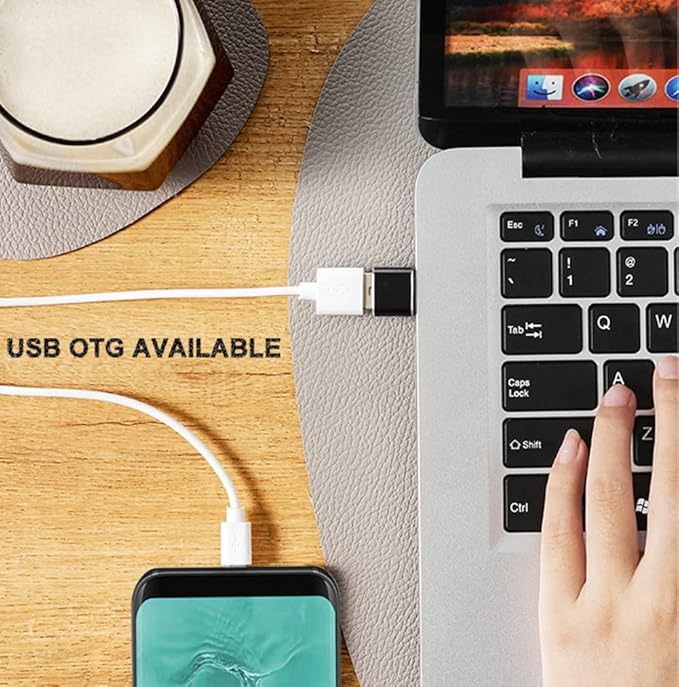USB C to USB Adapter 4 Pack, USB Female to Type C Male OTG Adaptor, USB C Adapter Compatible with MacBook Pro, iPhone 17/16/15, Samsung Galaxy, iPad, Laptops, Tablets and More (2 Black and 2 White)