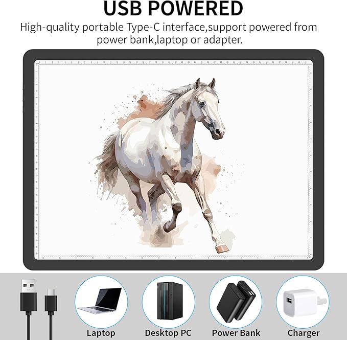 Phylosal Magnetic A3 Light Pad, Super Bright Light Box with Side Button, Diamond Art Light Board, Lightbox for Tracing and Drawing, USB Power Artcraft Light Table for Sketching, Weeding Vinyl (Black)