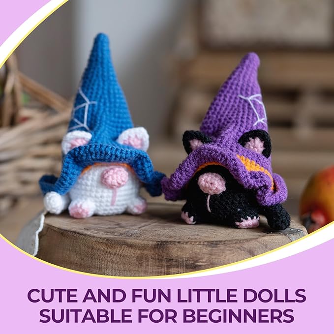 Wizardi Amigurumi DIY Crochet Kit - Halloween Cat F07N8-M210