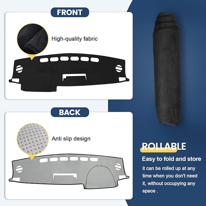 Dashboard Cover Mat Custom Fit for Toyota RAV4 2013-2018 Dash Cover Nonslip Dash Mat Protector Sunshade No Glare Black
