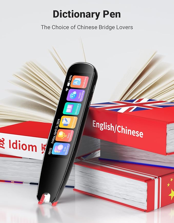 SVANTTO S2 Reader Translator Pen Scanner, Text to Speech Device for Dyslexia, OCR Digital Highlighter Pen, Exam, Bluetooth Langage Translator, No Monthly Fee（Black）