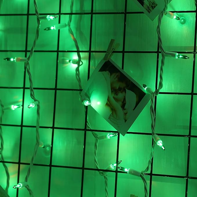 Brizled Green Christmas Lights, 69.6ft 300 Count Mini String Lights Connectable, 120V UL Certified Incandescent Light White Wire, Green Xmas Tree Light for Indoor Outdoor Xmas Halloween Tree Party