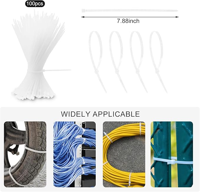 137PCS Cable Management Kit 4 Cable Sleeve Split 100 Cable Zip Ties 10 Cable Clips 15 Adhesive Wall Cable Tie 10 Cable Zip Tie for TV Computer Office Home Under Desk