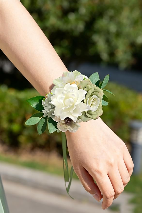 Forest Green Artificial Flowers Combo Box Set Silk Flowers Fake Rose for DIY Floral Arrangements Wedding Bouquets Centerpieces Baby Shower Party Home Decorations