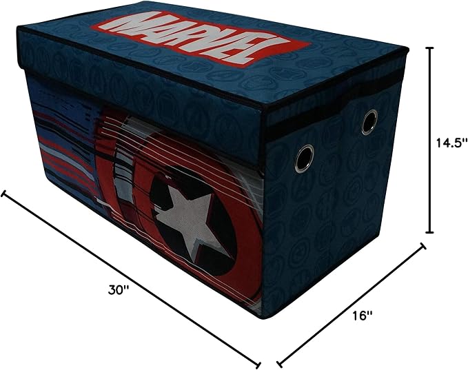 Idea Nuova Marvel Avengers Collapsible Children’s Toy Storage Trunk, Durable with Lid