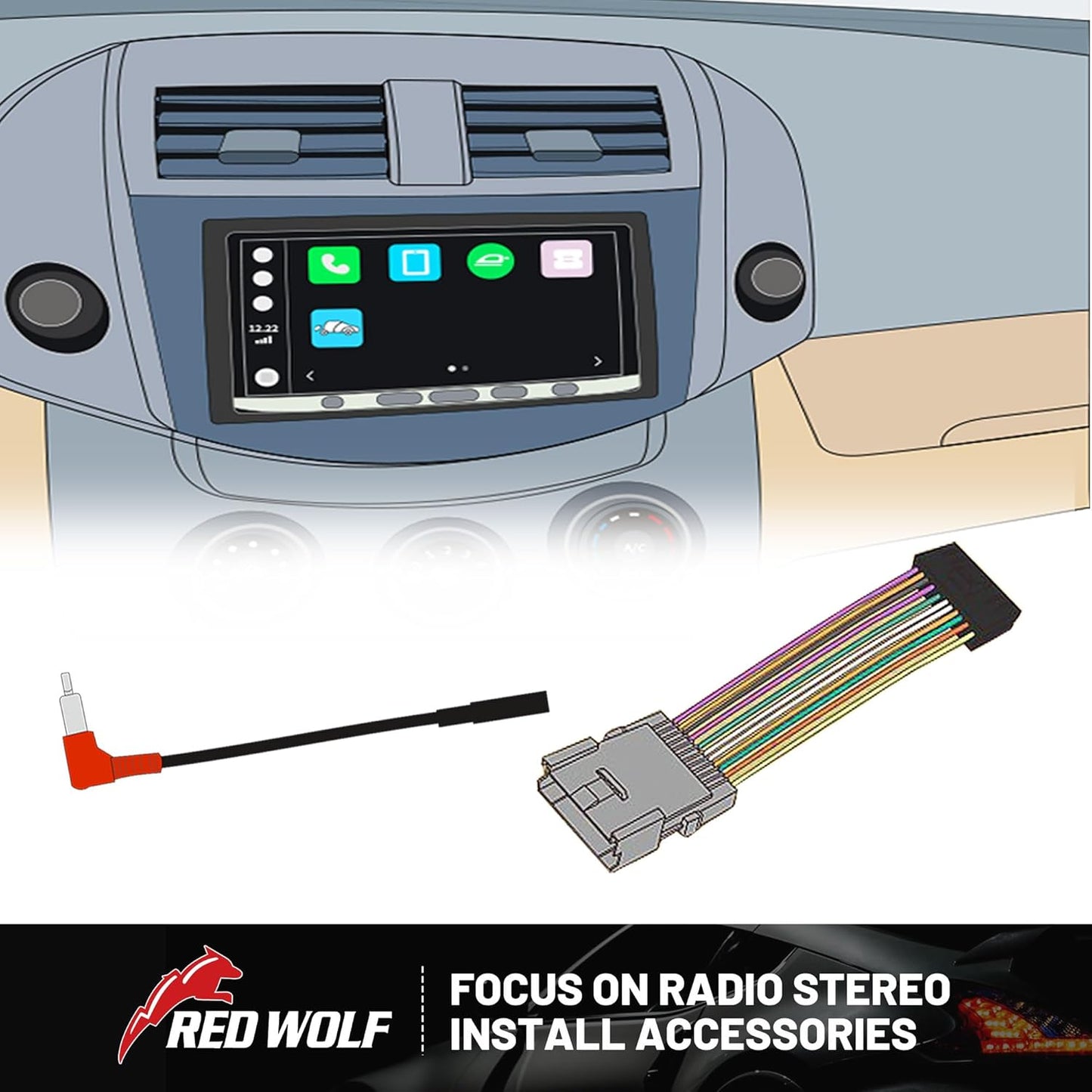 1999-2003 1998-2005 RED WOLF Stereo Wiring Harness Pre-Installed Wire Connectors Compatible with Ford Ranger Explorer