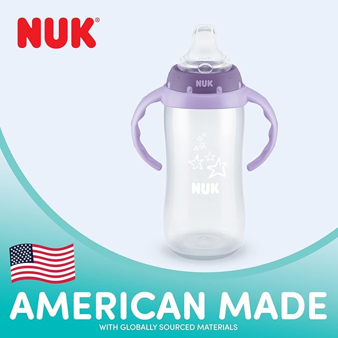 NUK Learner Cup, 6+ Months, Fun Fruits and Animals, Amazon Exclusive Collection, 5 Oz, Pack of 2 – BPA Free, Soft Spout, Spill Proof Sippy Cup