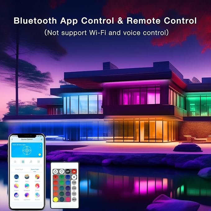 100ft Outdoor LED Strip Lights Waterproof, IP67 Waterproof LED Light Strips with Remote and APP Control, Timing, Music Sync RGB Exterior LED Rope Lights for Outside, Roof, Deck, Balcony, Garden, Pool