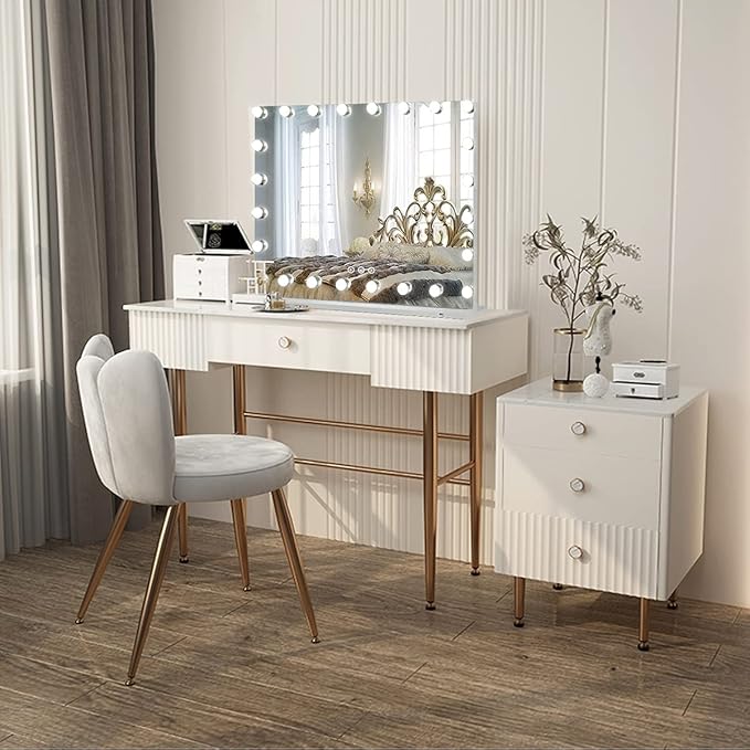Hollywood Vanity Mirror with Lights 24 Bulbs 32 x 24 Large Hollywood Makeup Lighted Mirror for Wall Mounted or Tabletop LED Vanity Mirror 3 Color USB 10X Magnifier Hollywood Makeup Mirrors