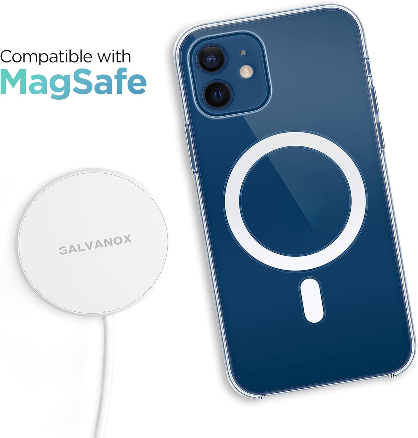 Galvanox 2-in-1 Charger for iPhone and Apple Watch Combo, Magnetic Dual Sided Charging Compatible with MagSafe