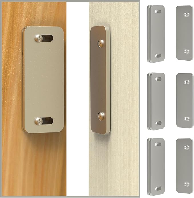Ultra Thin Cabinet Magnets Door Catch, Adhesive Drawer Latch,Cabinet Magnetic Catch for Kitchen,Closet Door,Cupboard Wardrobe,Sliding Closure,No-Gap Design (White 4PCS)