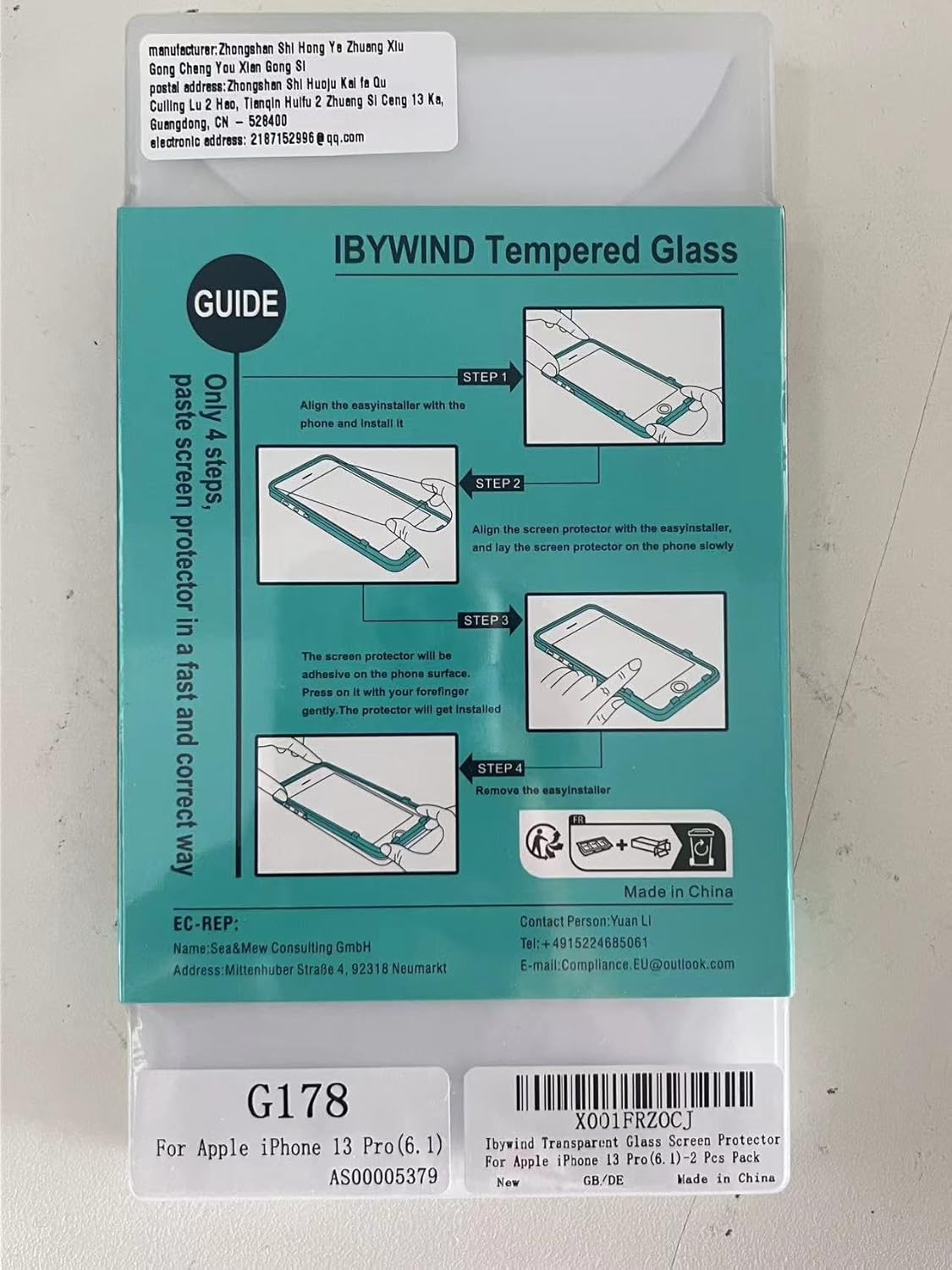 Ibywind Screen Protector for iPhone 13 Pro (6.1 Inches) with 2Pcs Tempered Glass, Camera Lens Protector & Carbon Fiber
