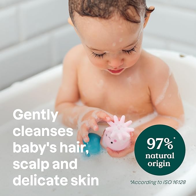 ATTITUDE 2-in-1 Shampoo and Body Wash for Baby, Fragrance-Free EWG Hypoallergenic Plant- and Mineral-Based Ingredients, Vegan and Cruelty-Free, Unscented, 16 Fl Oz