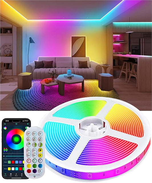 Tenmiro 65.6FT Upgrade Smart IC LED Strip Lights, 213 Dynamic Lighting Effects DIY Multicolor Music Sync Color Changing LED Lights for Bedroom Ceiling Christmas Hallowmas Party Gaming Decor 65.6FT