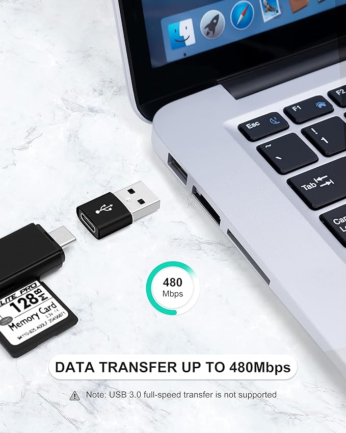 Upgraded USB C Female to USB A Male Adapter,Type C to USB A Charger Cable Converter for Apple iWatch 7 AirPods,MacBook,iPhone 11 12 13 14 Pro Max,iPad mini 6,Samsung Galaxy S20 S21 S22 (3Pack)