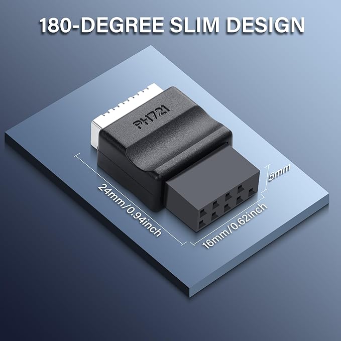SinLoon USB 2.0 9Pin to Type-E Motherboard Header Extension Adapter USB 2.0 9-Pin Female to Type E Female Front Connector Converter Front Panel Adapter