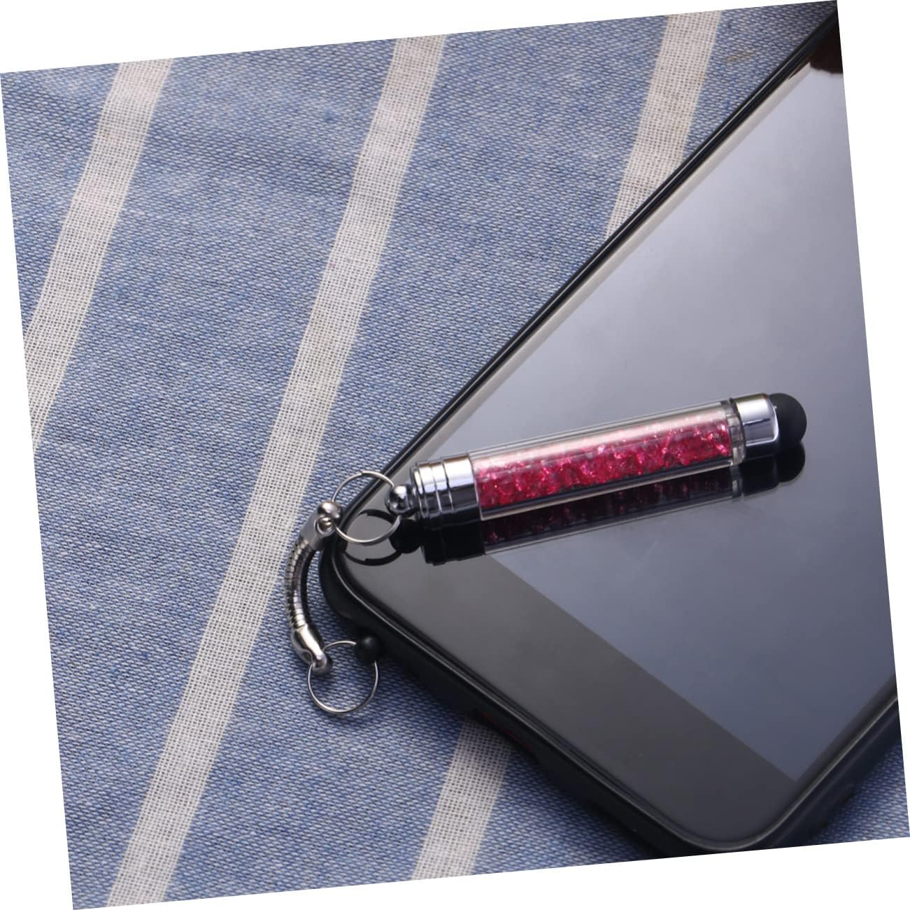 Hemobllo Mini Stylus Pen - 8 Pcs Crystal Capacitive Stylus for Universal Touch Screens, Portable with 3.5mm Jack