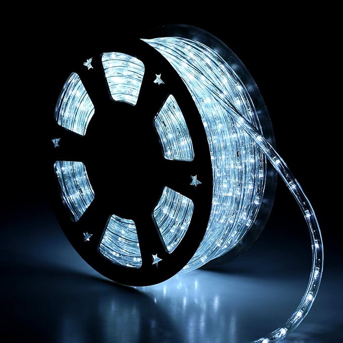100ft Rope Lights Outdoor, Outdoor String Lights Waterproof, Decorative Lighting for Indoor/Outdoor, Garden,Backyards Halloween and Christmas Decoration, Landscape Lighting