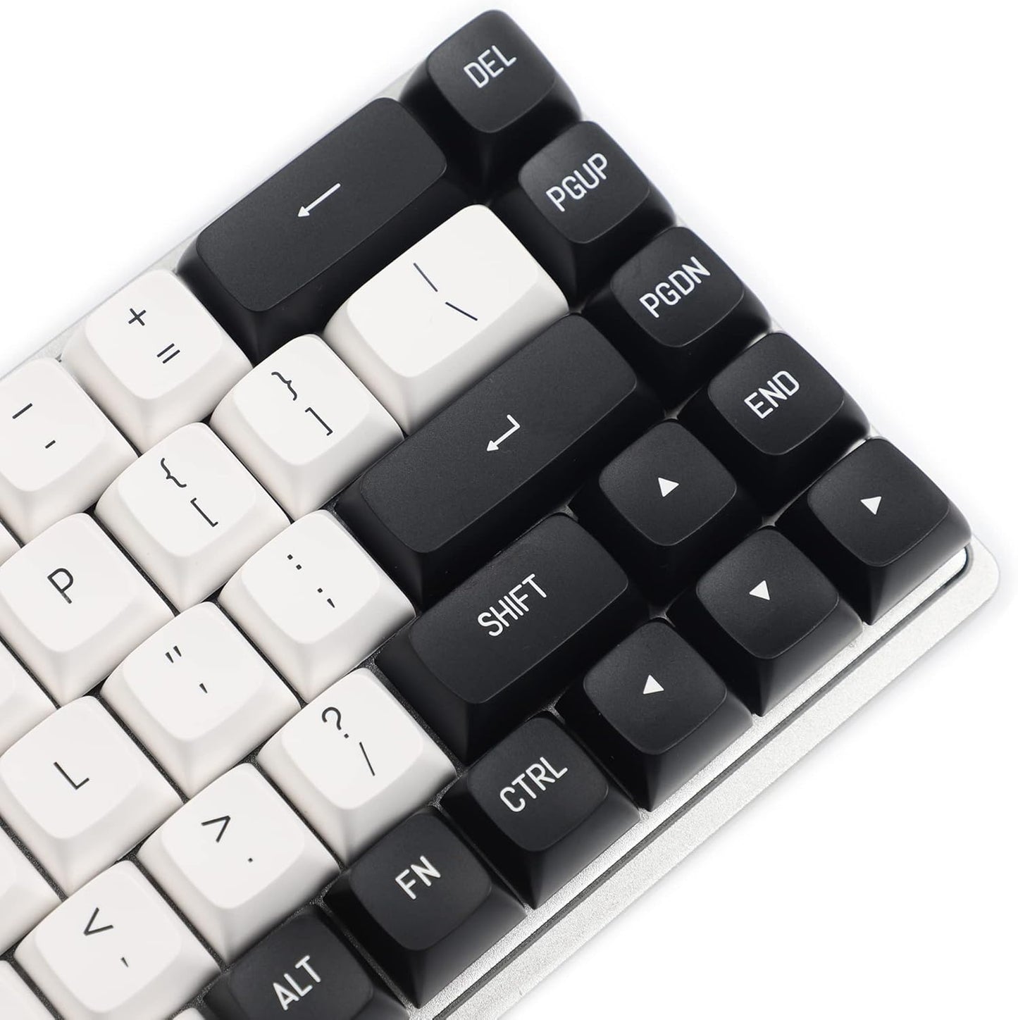 YMDK YSA Ball Shape Double Shot PBT Keycaps for MX Keyboard, 104 87 61 Melody 96 KBD75 ID80 GK64 SP84 (Black White Mix)