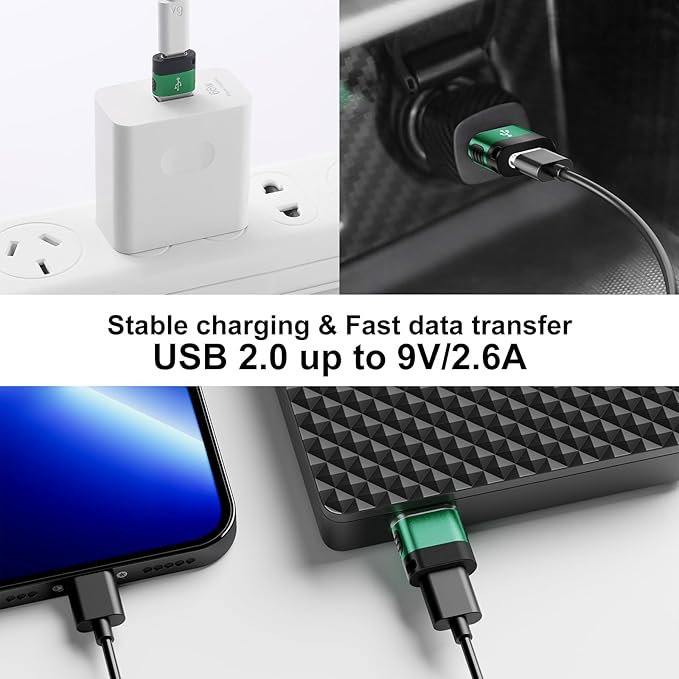 USB A to USB C Adapter 6 Pack,USBA Type C Adapter,C Female to A Male Data Charging Converter Adaptor for iPhone 16 15 14,MacBook,Laptop,PC,Tablet(Grey)