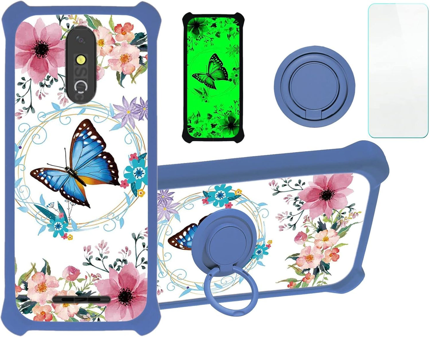 jioeuinly Nuu A11l Case Cover Compatible with Nuu Mobile A11l [with Tempered Glass Screen Protector][Luminous Effect]