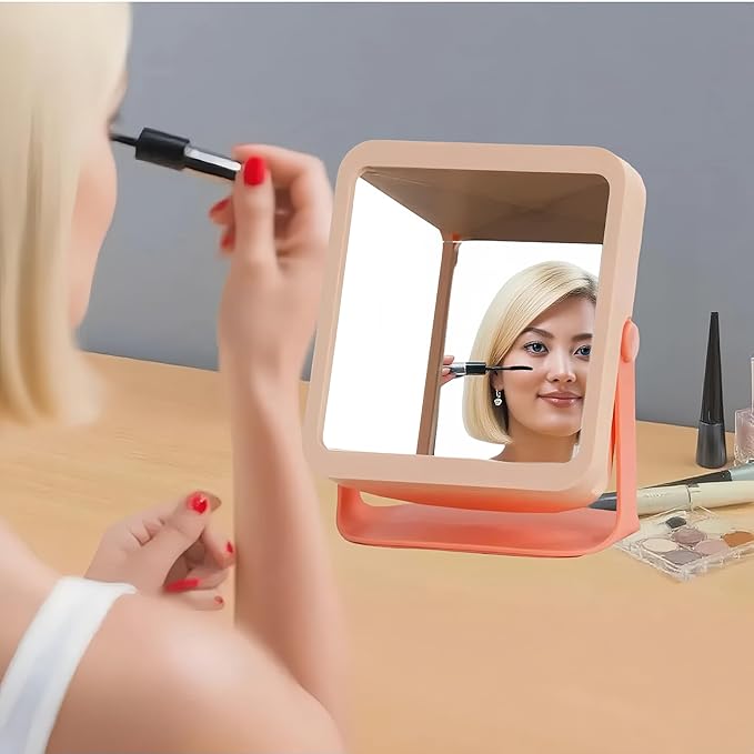 Non-Reversing Mirror with Authentic Image Reflection - Inverted Mirror for Clear, Accurate Makeup & Grooming, Desktop Vanity Essential