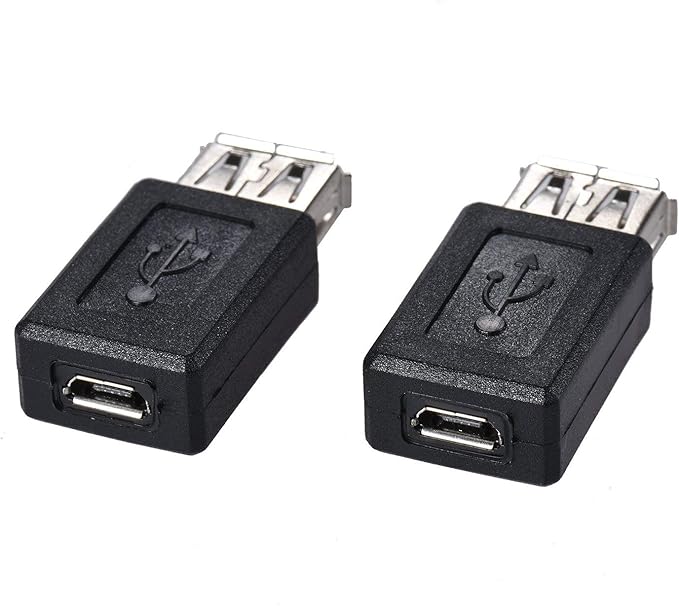 3-Pack USB 2.0 A Female to Micro USB Female Adapter Converter Connector Support Data Sync & Charging