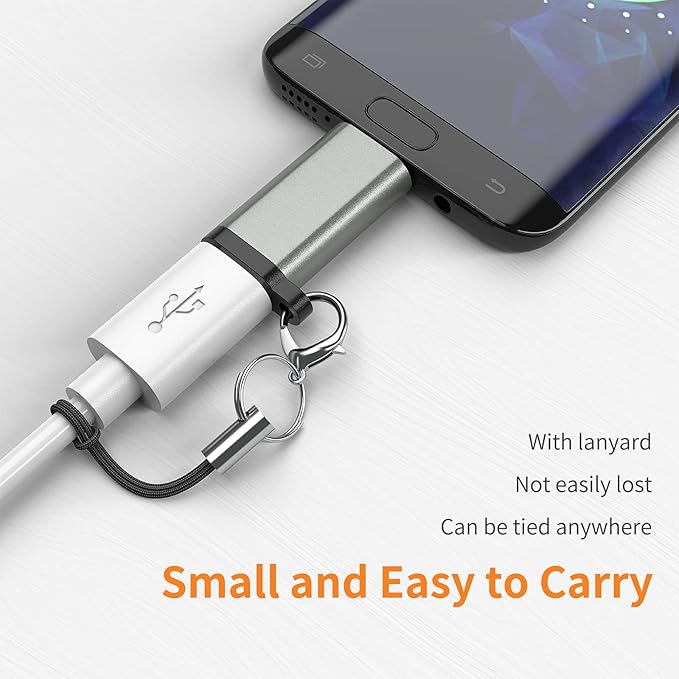 USB-C to Micro USB Adapter, 3-Pack USB Type C Female to Micro USB Male Converter USB C to Micro B 2.0 Charge & Data Sync Compatible with Samsung Galaxy S7 S6 J7 Note 5 Kindle Ps4 and More -Grey