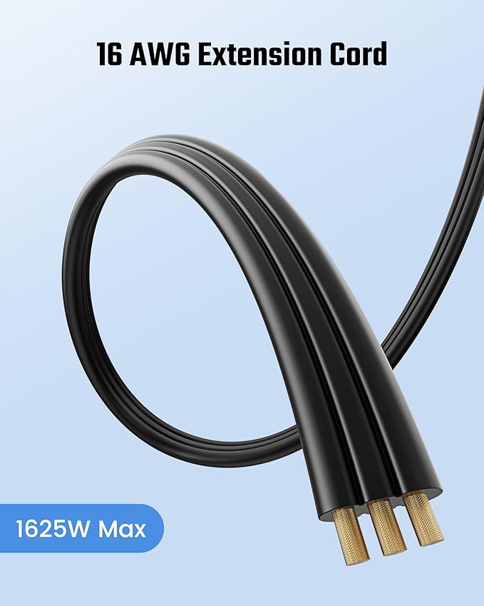 Extension Cord 3ft SUPERDANNY Mini Power Strip Ultra Right Angled Flat Plug for Tight Spaces,Indoor Extension with 3 Outlets,for Office Home Appliances,Non Surge Protector for Travel Cruise,Black
