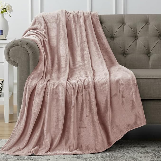 Utopia Bedding Fleece Blanket Throw Size Rose Pink 300GSM Luxury Anti-Static Fuzzy Soft Microfiber Blanket for Couch, Sofa and Bed (60x50 Inch)