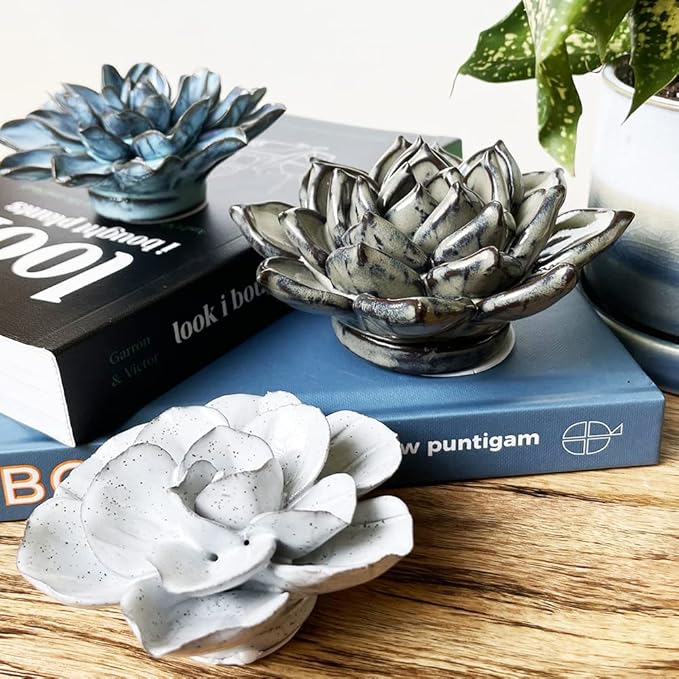 CHIVE ‘Coral’ Artificial Plant — Beautiful, Decorative Ceramic Flower — Unique Tablescape Piece — Small Set of 3 (Flowers)…