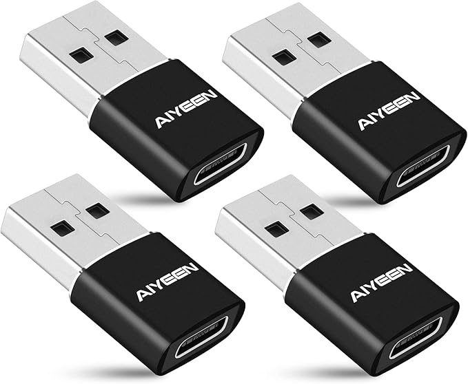 Upgraded USB C Female to USB A Male Adapter,Type C to USB A Charger Cable Converter for Apple iWatch 7 AirPods,MacBook,iPhone 11 12 13 14 Pro Max,iPad mini 6,Samsung Galaxy S20 S21 S22 (4Pack)