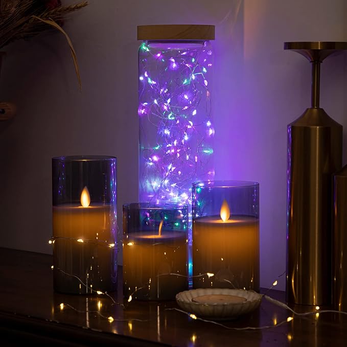 12 Pack Fairy Lights Battery Operated String Lights, 7ft 20 Led Fairy String Lights, Waterproof Copper Wire Firefly Starry String Light for DIY Wedding Party Bedroom Christmas (Multicolor)