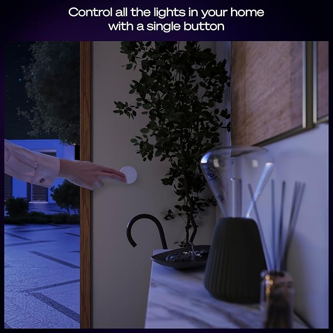 Philips Hue Wireless Smart Light Switch Button, White - 1 Pack - Portable and Battery Powered - Smart Home Control - Requires Hue Bridge - Easy, No-Wire Installation