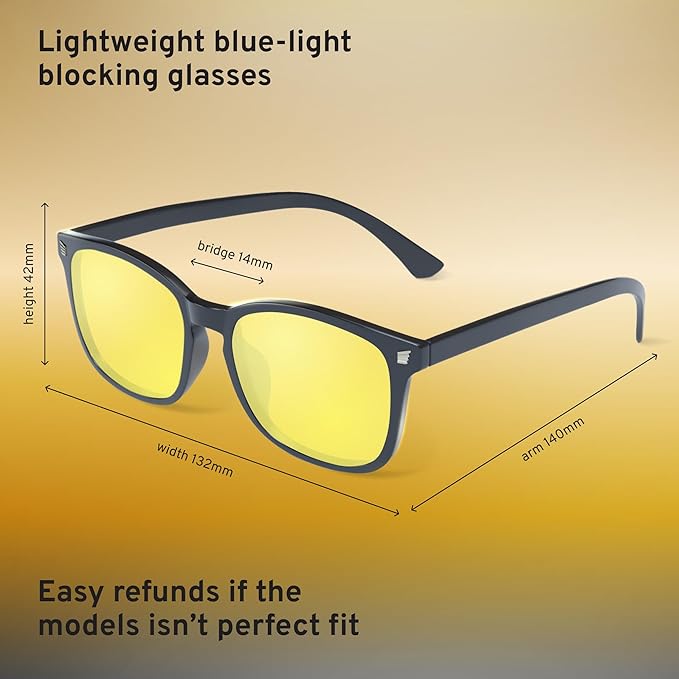 livho High Tech Blue Light Glasses - Advanced Blue Light Blocking Computer Glasses - Screen Fatigue & UV Protection