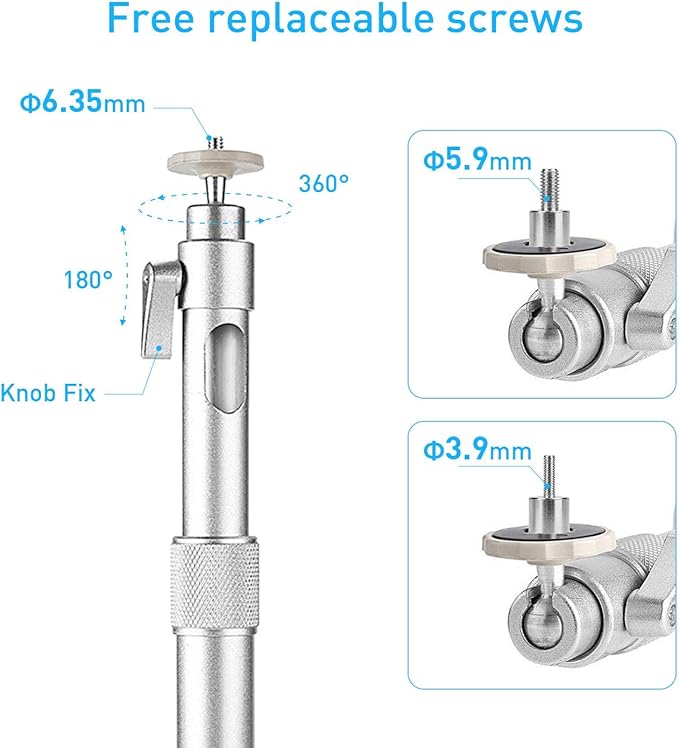 NIERBO Universal Projector Wall Ceiling Mount Hanger 360° Rotatable Head with Extendable Length 11.8 Inch to 19.7 Inch Mounting Bracket