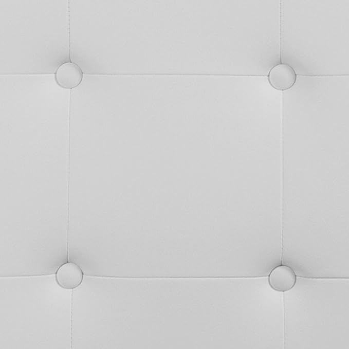 Flash Furniture Lennox Tufted Upholstered Queen Size Headboard in White Vinyl