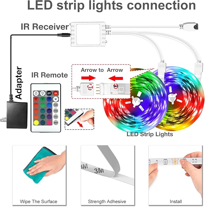 DAYBETTER Led Strip Lights 200 ft(2 Rolls of 100 ft) Smart Strips with App Control Remote, Led Lights for Bedroom, Music Sync Color Changing for Room Home Decor Party Festival