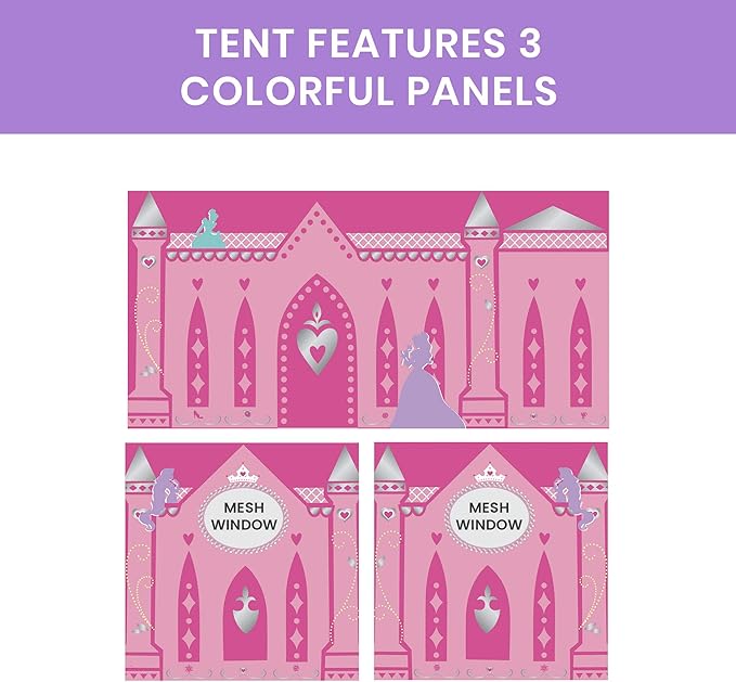 Disney Princess Loft Bed Tent - Curtain Set for Low Twin LoftBed (Bed Sold Separately) by Delta Children (Pack of 10)