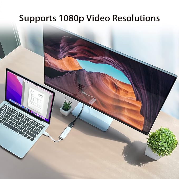 j5create USB to HDMI Multi-Monitor Adapter Supports 1080p 2048 x 1152 @ 32 bits | USB 3.0 with 2.0 Support | Adapter is Compatible with Both Mac & Windows (JUA254)