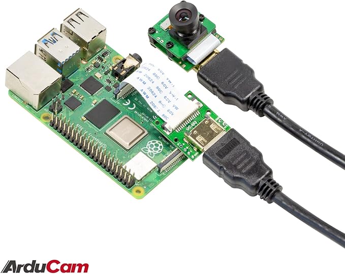 Arducam CSI to HDMI Cable Extension Module with 15pin 60mm FPC Cable for Raspberry Pi Camera V3/V1/V2/HQ (Pack of 2, 1 Set)