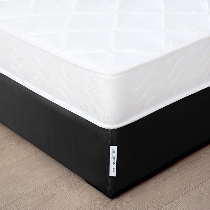 Box Spring Cover with Smooth and Elastic Woven Material, Alternates for Bed Skirt, King Size Only, Wrinkle & Fading Resistant, Washable, Dustproof, Black