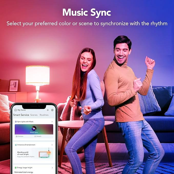 OREiN Matter Smart Light Bulb, Smart Light Bulbs Work with Apple Home, Alexa, Google Home, SmartThings, A19 Color Changing Light Bulbs 2.4Ghz WiFi, 800 Lumens Equivalent 60W 6Pack